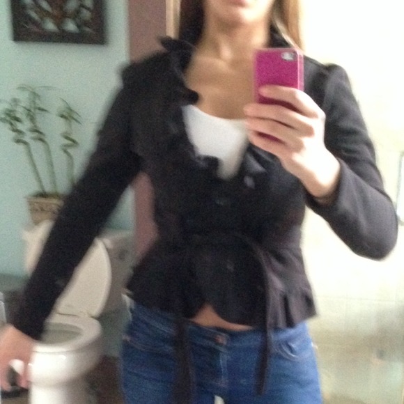 Black Ruffle Blazer - Picture 2 of 2