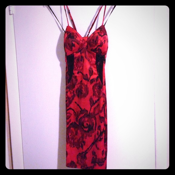 Red/ Black lace XOXO Dress