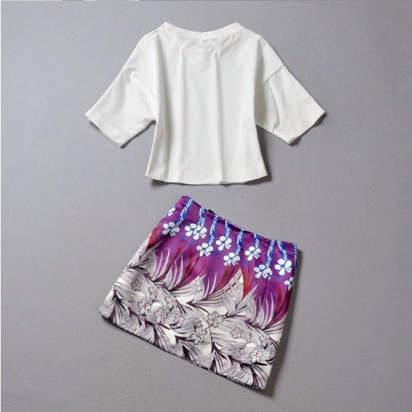 Two Piece Mini Skirt Set - Picture 2 of 3