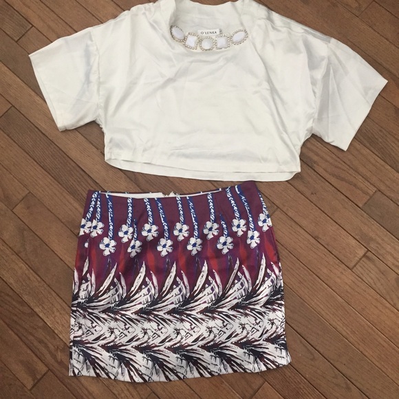 Two Piece Mini Skirt Set - Picture 3 of 3