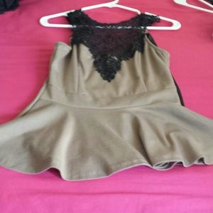 Brown w/black peplum top LOW price