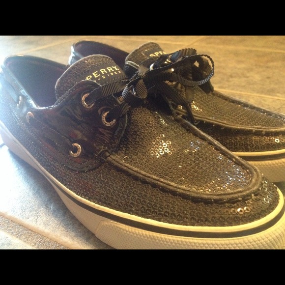 Black sparkly sperrys - Picture 1 of 3