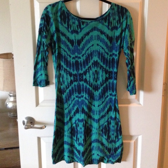 Express patterned body con dress