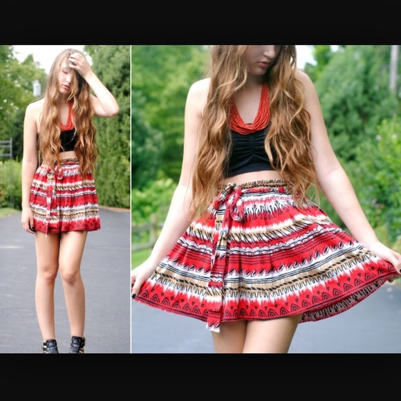 Hot pink tribal skirt