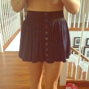 Navy blue skirt with buttons down the middle