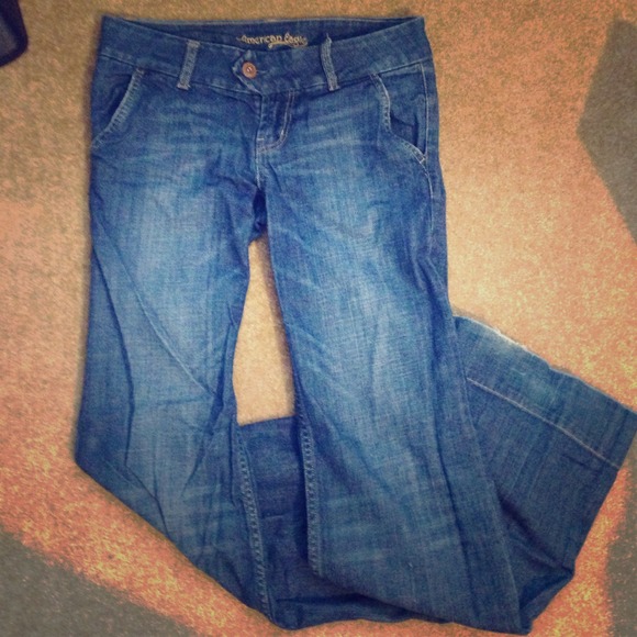 Flare leg distressed jeans