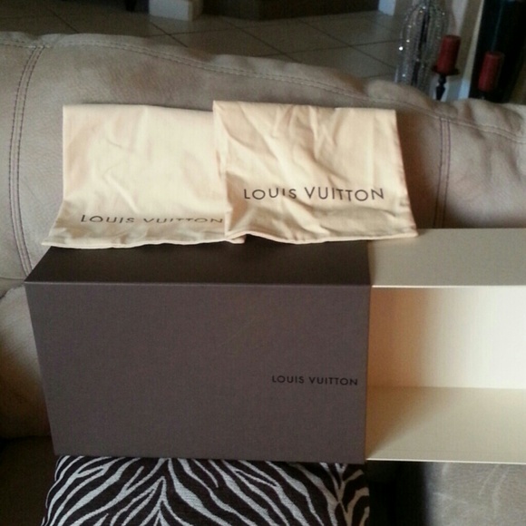 Louis Vuitton shoe box with duster bag.