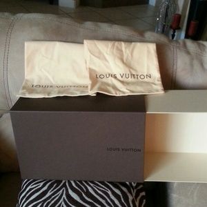 Louis Vuitton shoe box with duster bag.