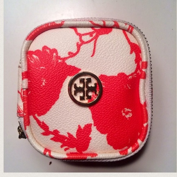 ❤️SOLD❤️ Tory Burch Orange Jewelry Cosmetic Case - Picture 2 of 4
