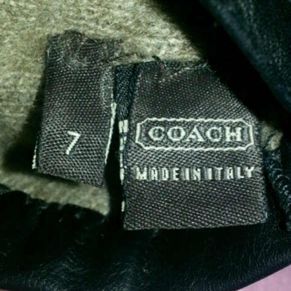 Black coach leather gloves size 7