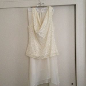 Off white sleeveless blouse and skirt size med