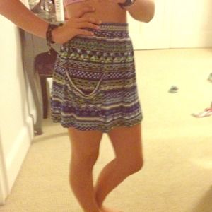 Blue and green tribal skirt