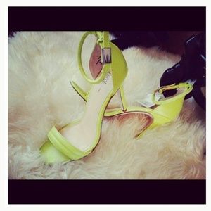 Neon strappy heels