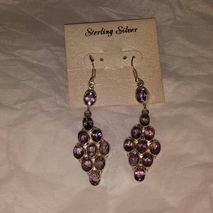 Sterling Silver and purple stone earrings!!