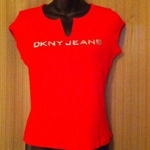 ♥️DKNY RED BLING TEE♥️ FROM MACYS♥️