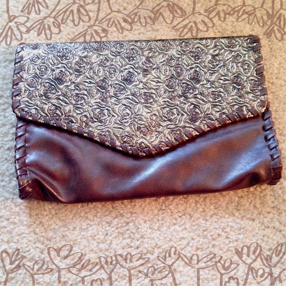 Brown and Gold Clutch