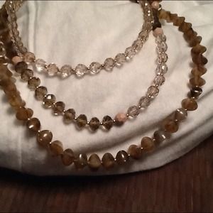 Chico's crystal and natural beaded necklace