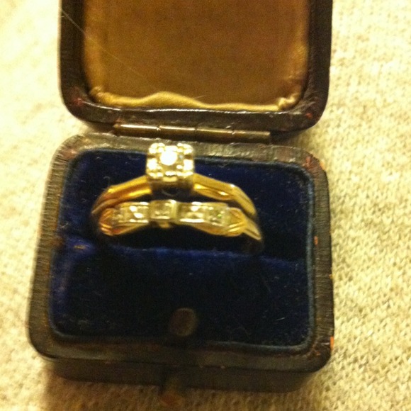 Diamond wedding set ventage