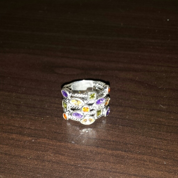 **TRADED** Multi stone sterling silver ring