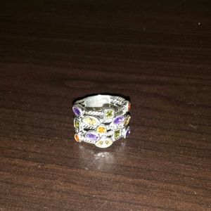**TRADED** Multi stone sterling silver ring