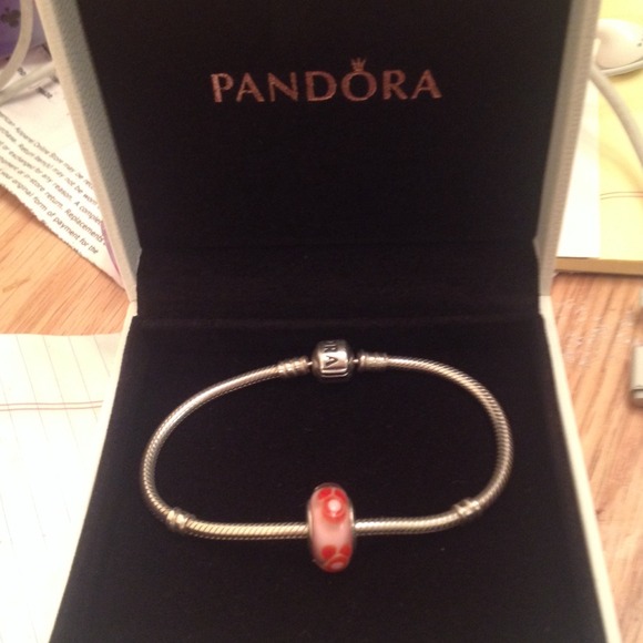 Authentic pandora silver bracelet with charm - Picture 1 of 1