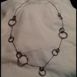 Chico's metallic silver and jewel necklace