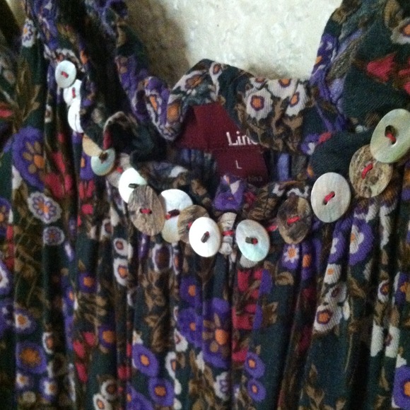 Forest green floral dress - Picture 2 of 3