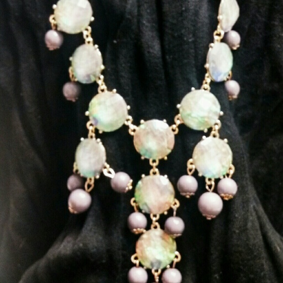 Iridescent pale lavender bubble necklace