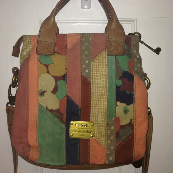 Fossil patchwork purse