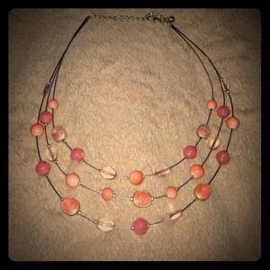Coral beaded necklace