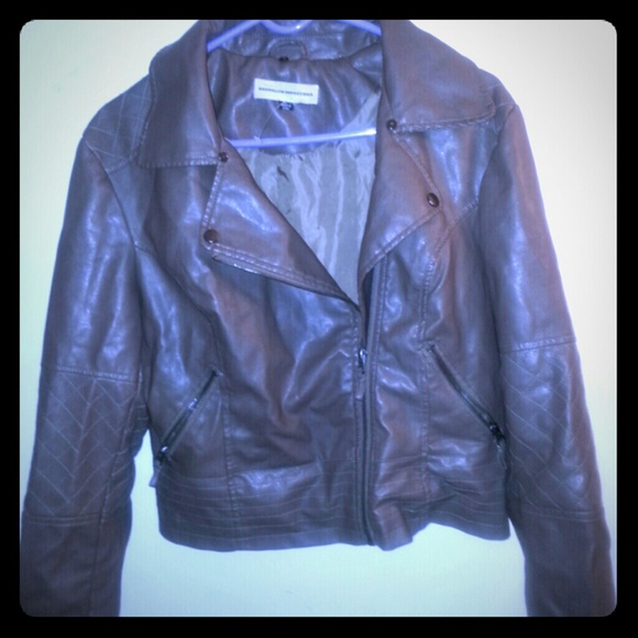 Brooklyn Industries Moto crop leather jacket