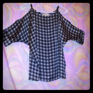 Michael Kors Grey, white & black polka dot shirt