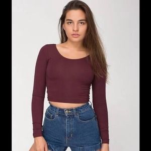 American apparel crop top long sleeve S