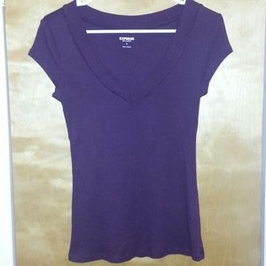 Express - Sexy Basics V neck tee (Purple)