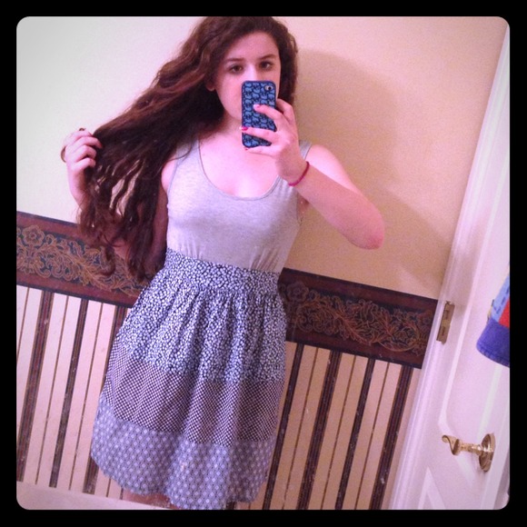 Blue and gray dress