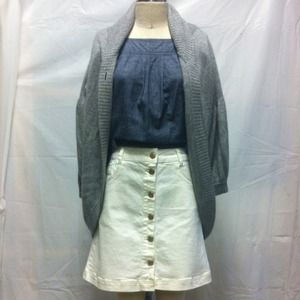 white denim skirt