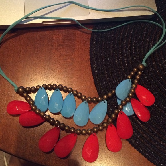Turquoise and coral necklace