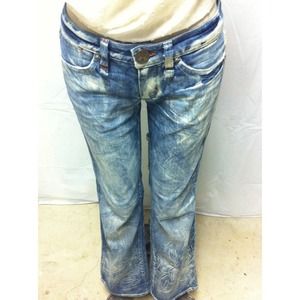 acid wash boot cut jeans