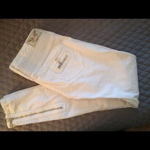 Robin's Jean White Moto Skinny back Zipper Size 27