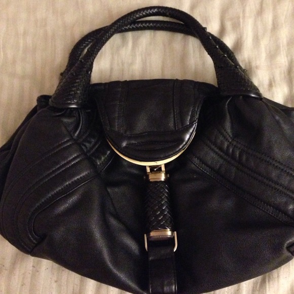 Inspired black fendi spy bag