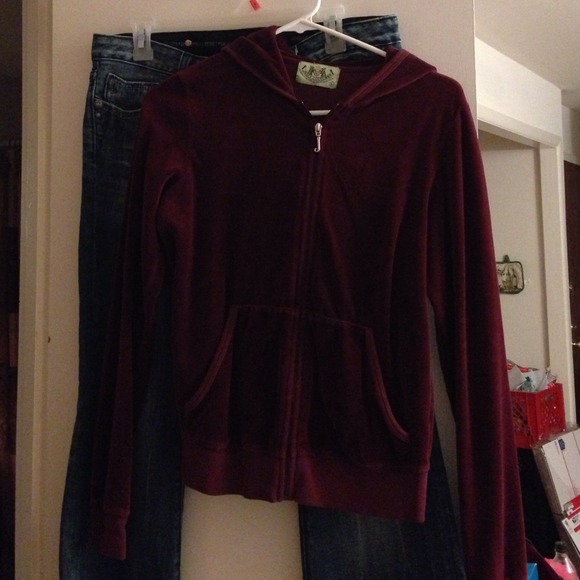 Maroon Juicy couture velour track jacket
