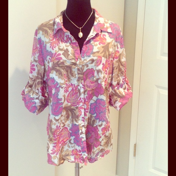 Ann Taylor Floral button up shirt