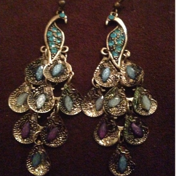 ❗️SALE❗️ Peacock earrings - Picture 3 of 3