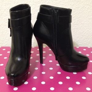 Faux-Leather Booties by Charles David