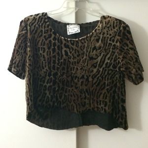 ⭐️BUNDLED⭐️ Velvet Cheetah Print Crop Top