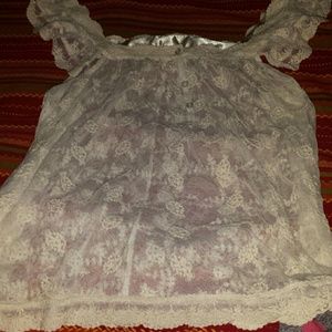 Cream lace top