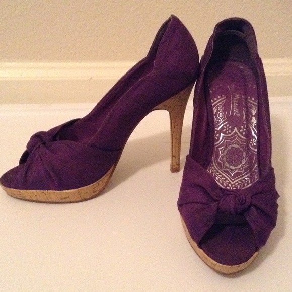 Plum Peep Toe Pump