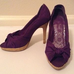Plum Peep Toe Pump