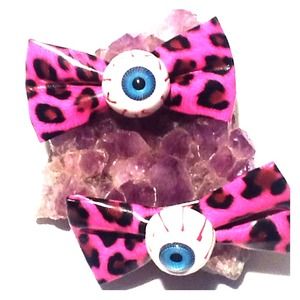 Unique  leopard hair bow clips