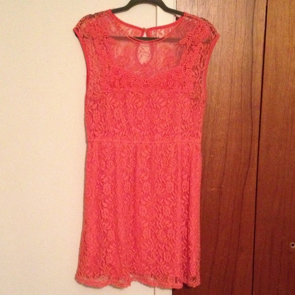 Coral Lace Dress
